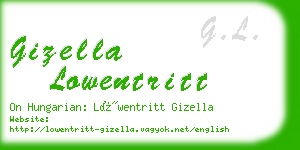 gizella lowentritt business card
